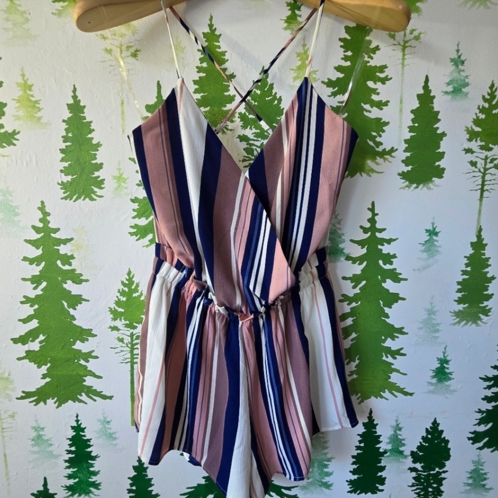 Active USA Multi Striped Romper